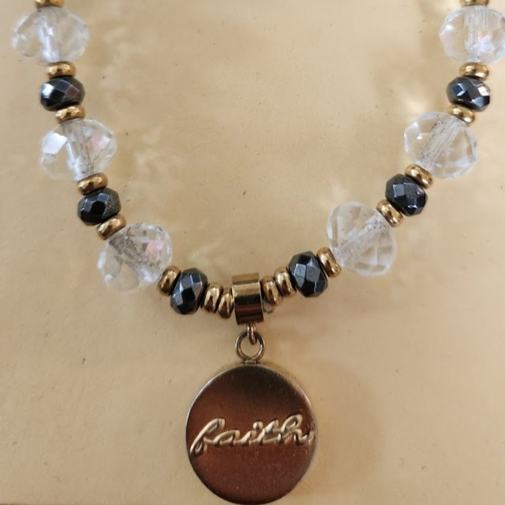 Rustic Cuff Beaded Charm Bracelet